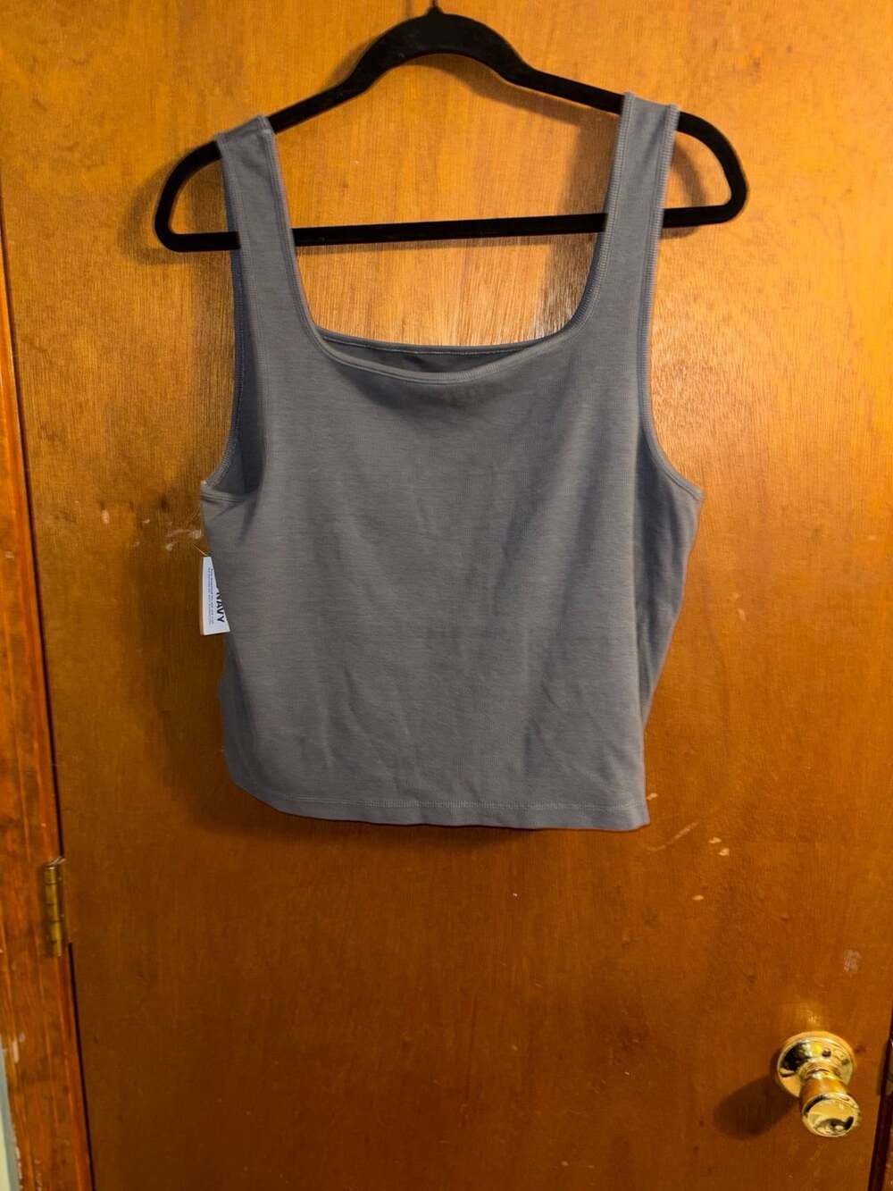 Old Navy Square-Neck Ribbed Tank Top Size XXL Gray